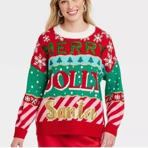 33 degrees woman's Merry Jolly Santa ugly Christmas sweater size XXL